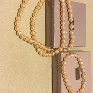 Faux pearl Necklace and Bracelet